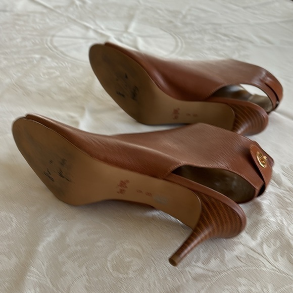 Coach Marietta Burnish Calf Turnlock Booties ginger color - Picture 3 of 9